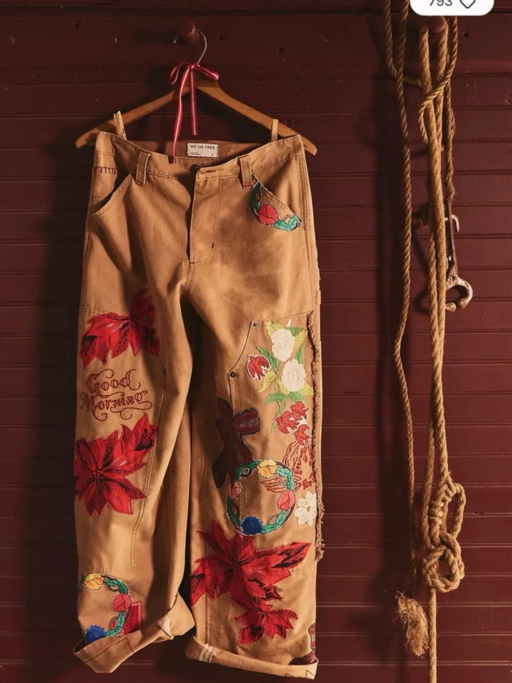 50% OFF!! We the Free Bright Time Embroidered Wide Leg NWT Retail $298 - Picture 1 of 8
